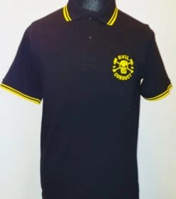 Poloshirt - Evil Conduct - Skull - Schwarz / Gelb
