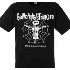 T-Shirt - Gewohnheitstrinker - 1000 Jahre Skinhead - Schwarz