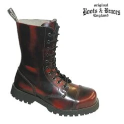 Stiefel - Boots & Braces - 10 Loch - Bordo/ Fleck