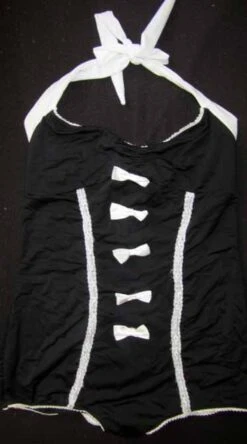 Badeanzug - Schwarz/weiss