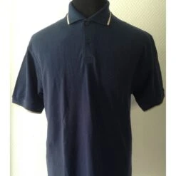 Poloshirt - Fruit Of The Loom - Blau/ Beige