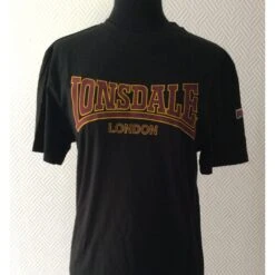 T-Shirt - Lonsdale - Logoschriftzug - Schwarz/ Gelb