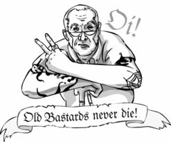 T-Shirt - Old Bastards Never Die - Mittelgrau