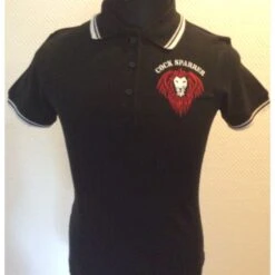 Frauenversion - Poloshirt - Cock Sparrer - Löwe - Schwarz