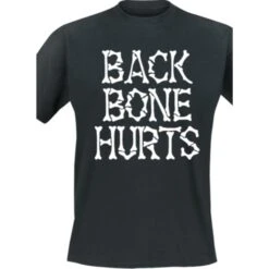 T-Shirt - Backbone Hurts - Knochenlogo - Schwarz