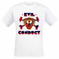 Girlie- T- Shirt- Evil Conduct- Tiger- Weiss