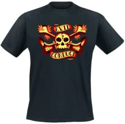 T-Shirt - Evil Conduct - Skulls & Bones - Schwarz