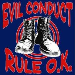 Girlie Shirt- Evil Conduct- Rule O.K- Blau